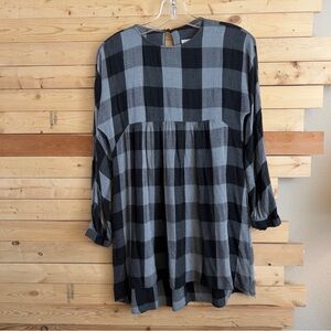 Zara Girls Children Gray Plaid Long Sleeves casual dress size 12 ( 11/12 )